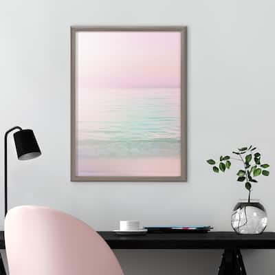 Kate and Laurel Blake Dreamy Pastel Seascape Framed Printed Glass by Dominique Vari - 18x24