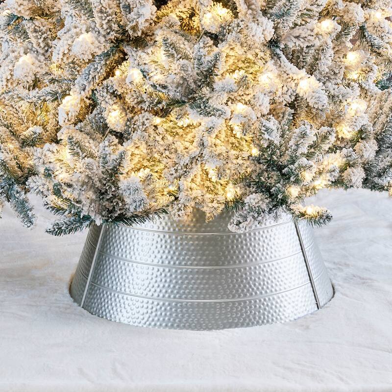 Glitzhome 22"/26"D Hammered Metal Christmas Tree Collars