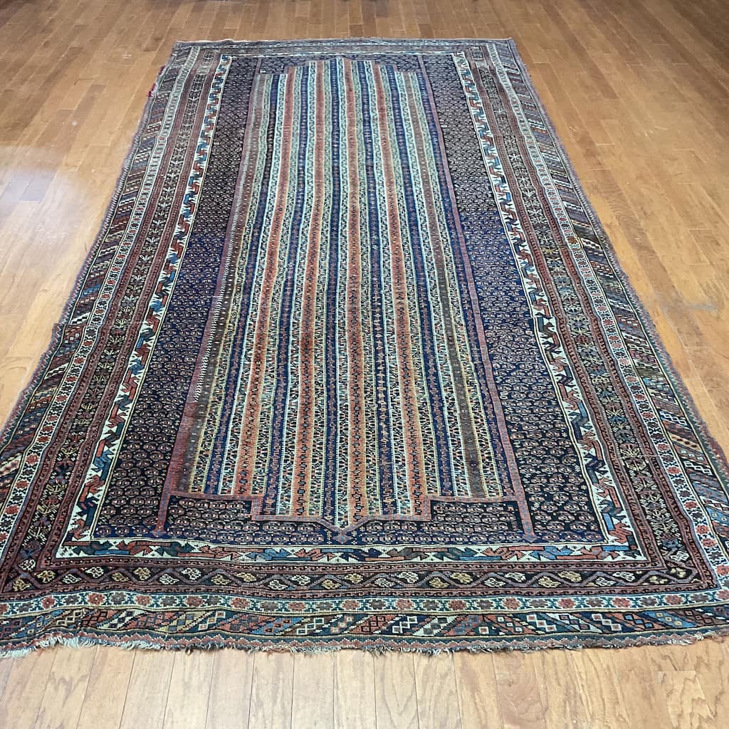 HERAT ORIENTAL Antique 1860s Caucasian Wool Rug - 5'9" x 12'