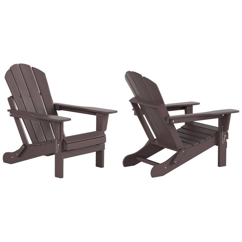 Laguna Hdpe All Weather Outdoor Patio Foldable Adirondack Chairs Conversation Set (3-Piece Set)