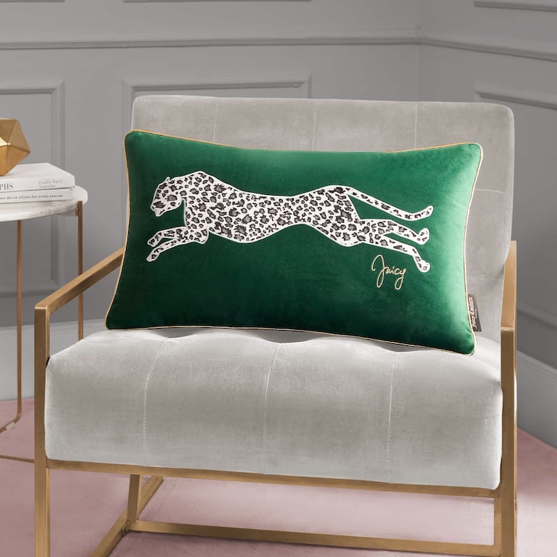 Juicy Couture Velvet Cheetah Pillow 14" x 24"