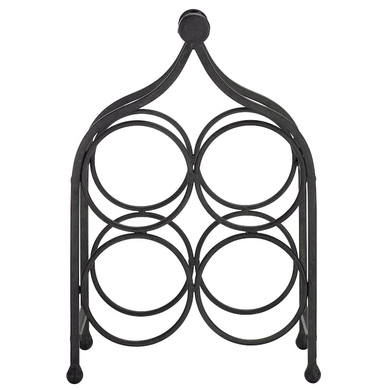 SAFAVIEH Outdoor Living Floyd 4 Wine Bottle Holder - 10"W x 6"D x 14"H