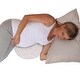 preview thumbnail 1 of 3, Boppy Organic Cotton Pregnancy Support Wedge Pillow, Biscotti Liquid Stripe - Biscotti Liquid Stripe Biscotti Liquid Stripe