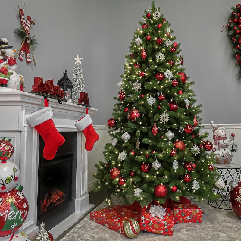 National Tree Company 7.5 ft. Downswept Douglas Fir Tree with Dual Color LED Lights - 7.5 Foot