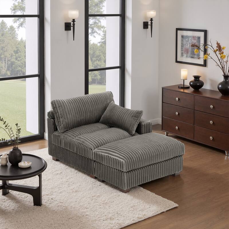 Plush Cloud Couch Modular Sectional Sofa with Ottoman