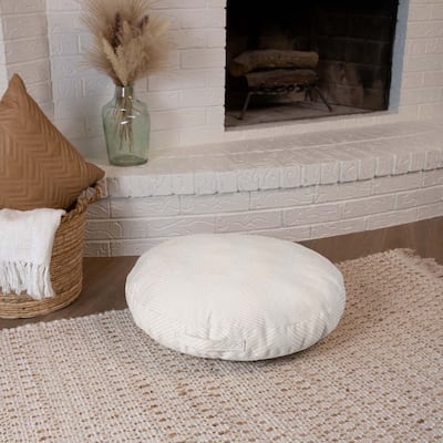 Sorra Home Sunbrella Indoor/Outdoor Palm Circle Floor Pillow with Handle (Single Pillow)