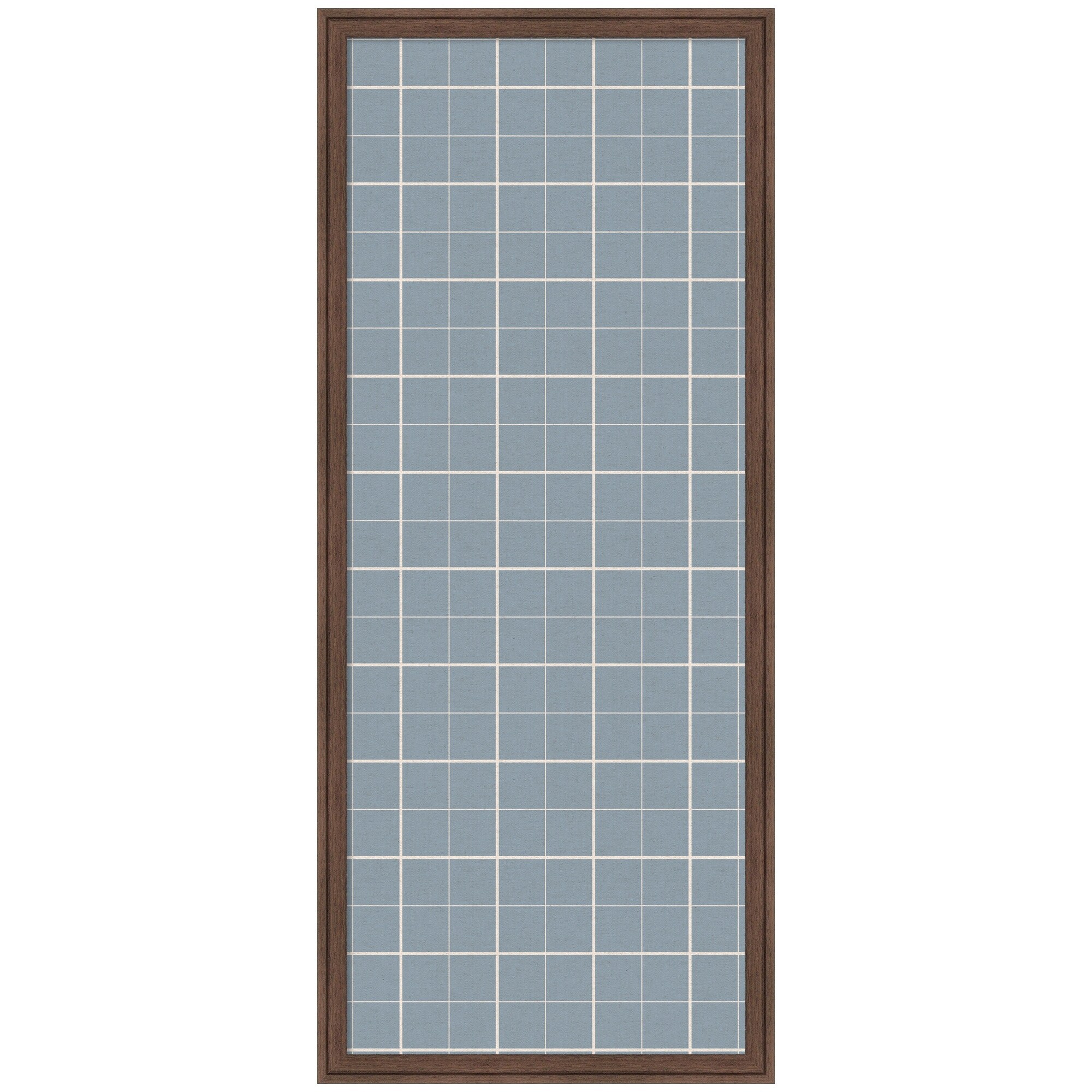 Kate and Laurel Framed Fabric Pinboard Light Blue Plaid Wall Organization