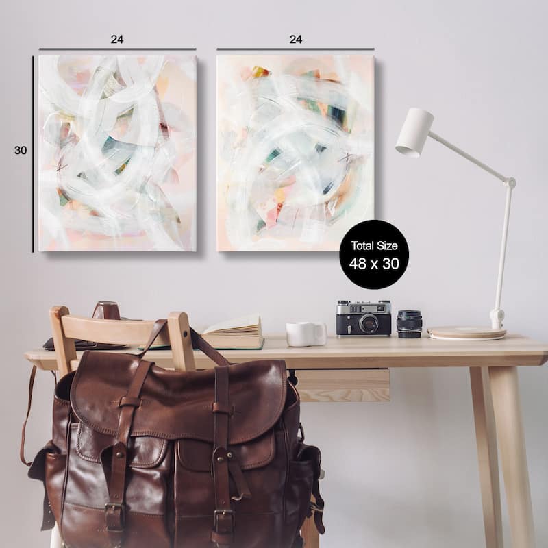 Stupell Subtle & Soft Abstraction Canvas Wall Art Design By Gemma Bardot (Set of 2)