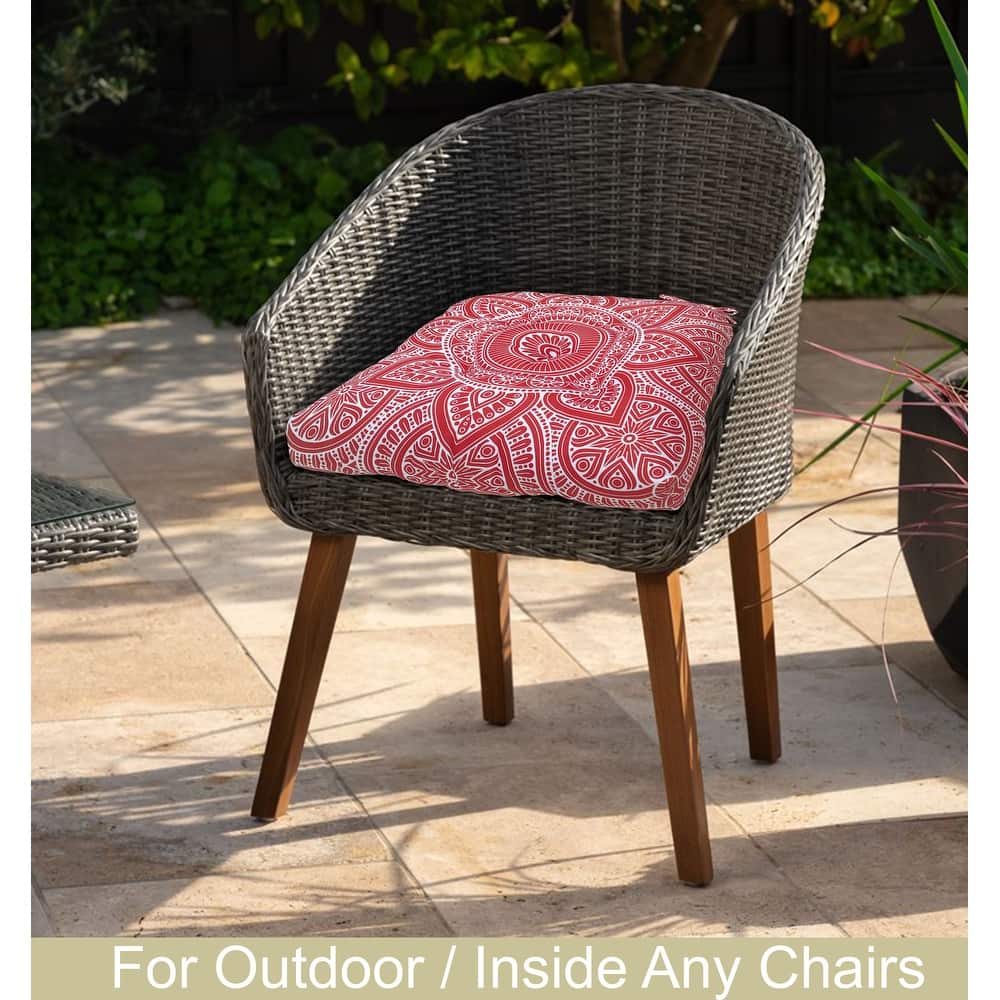 Waterproof Indoor Outdoor Chair Seat Pads Cushion – 19x19 Inches with ties | Set of 2