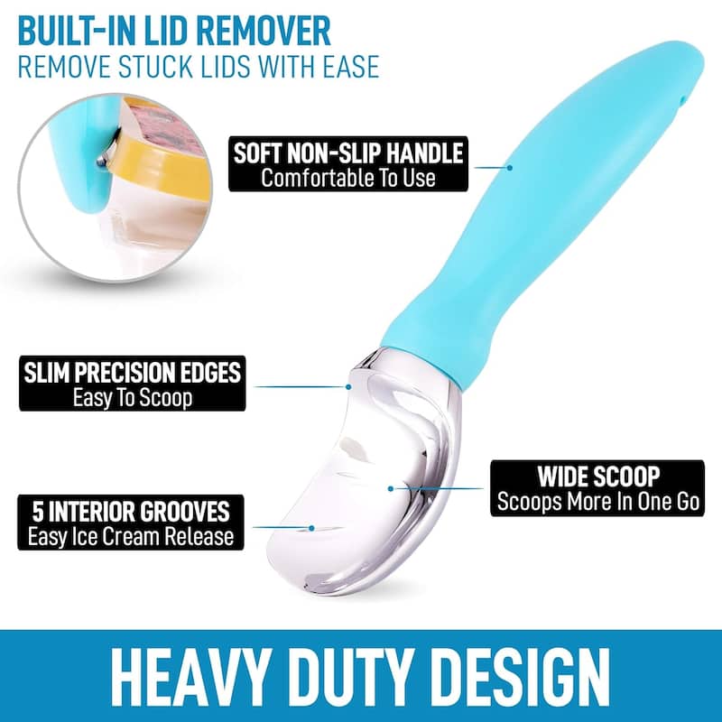 Zulay Kitchen Ice Cream Scoop With Soft Easy Grip Handle
