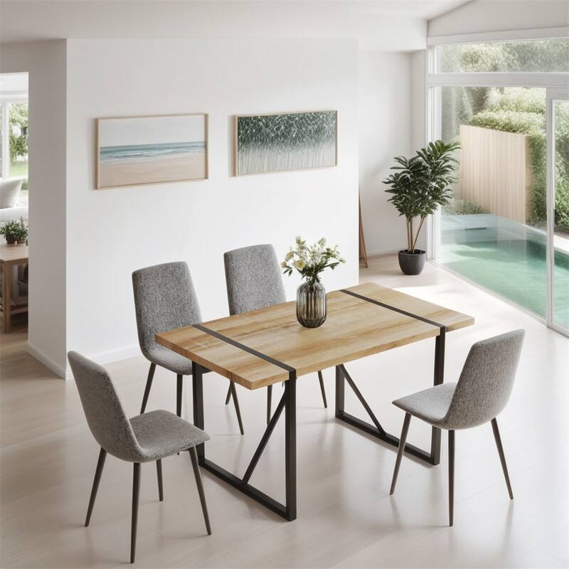 Modern Dining Room Chairs with Metal Legs(Set of 4) - N/A