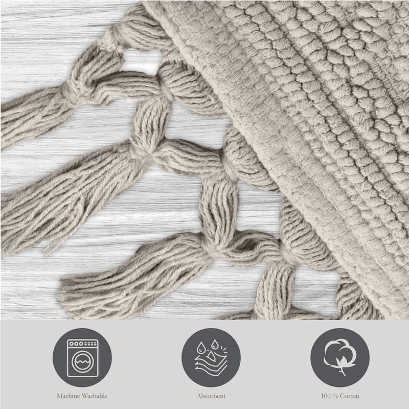 Jean Pierre Ricardo Cotton Fringe Bath Rug