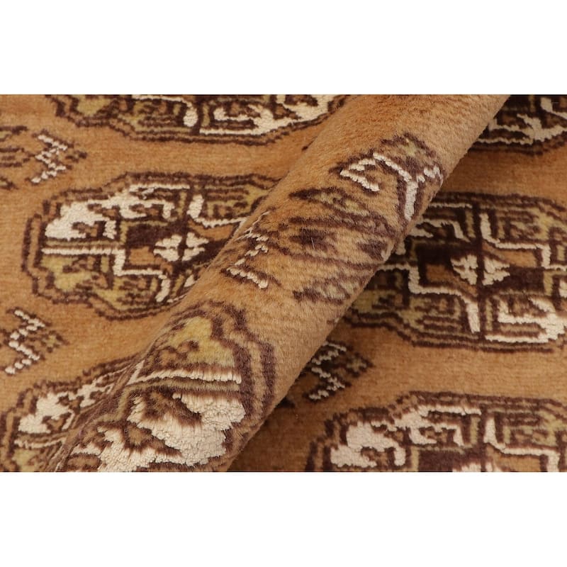 Rustic Bokhara Oswaldo Brown Beige Hand Knotted Runner - 2'8'' x 9'5''