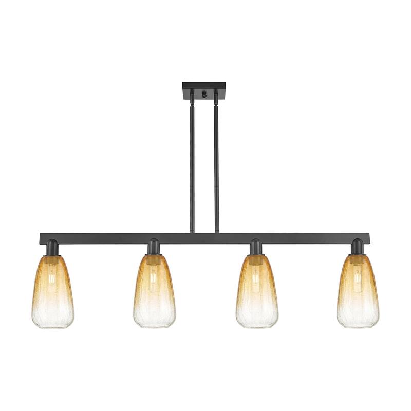 Innovations Lighting 716-4I-8-46 Brookhaven Almond Linear Brookhaven - Matte Black / Amber