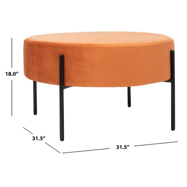 SAFAVIEH Lisbon Round Velvet Cocktail Ottoman On Sale Bed Bath Beyond 30586390