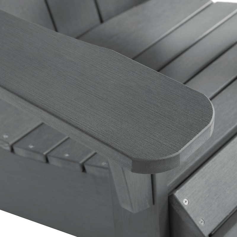 Hurley Folding Poly Adirondack Chair with Pull-out Ottoman (Set of 2)