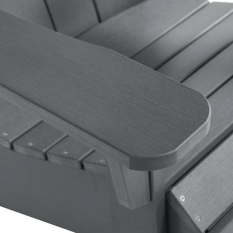 Seaton Folding Poly Adirondack Chair with Pull-out Ottoman, Set of 2