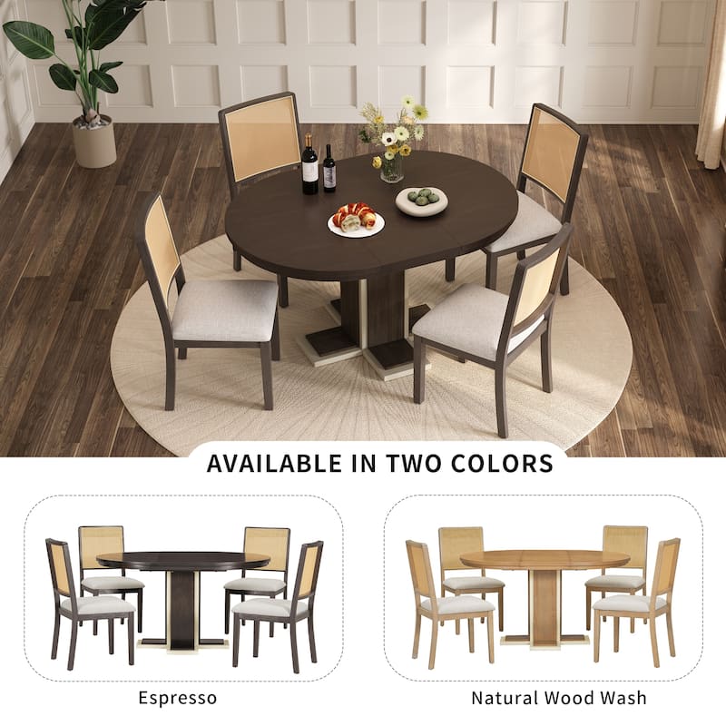 Round Dining Table for 4 with Chairs Set