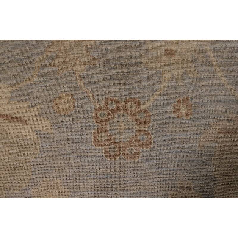 Vegetable Dye Oushak Turkish Rug Hand-Knotted Wool Carpet - 8'9" x 11'8"