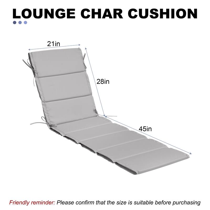 VredHom Outdoor Patio Chaise Lounge Rollable Cushion Lounger Pad