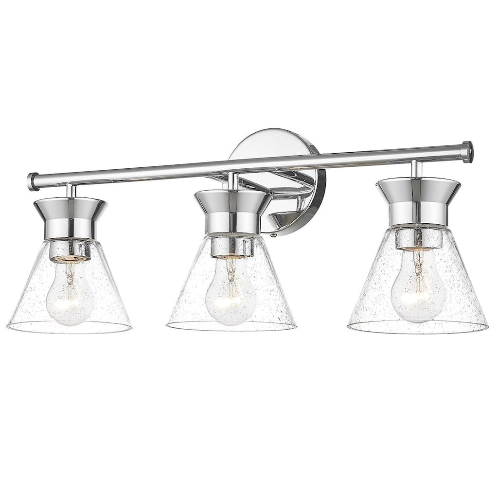 3-Light Bathroom Light Fixtures Chrome Finish