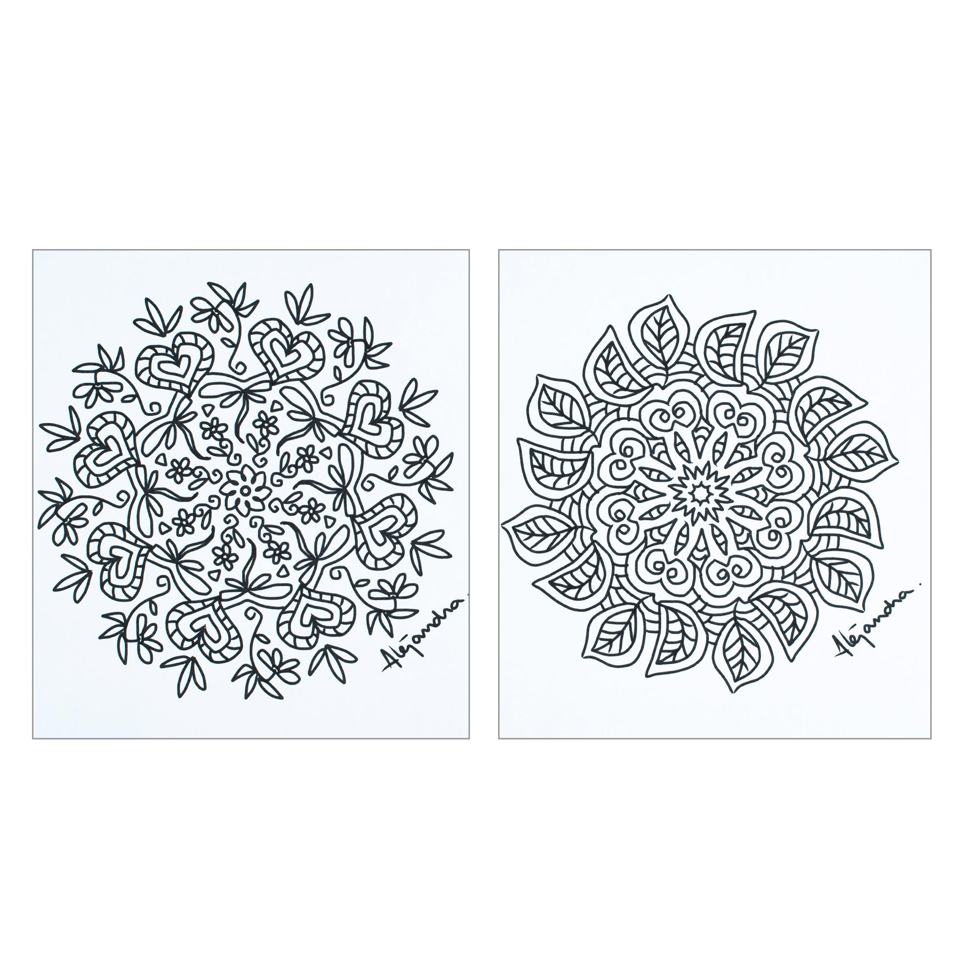 Novica Handmade Relaxing Leaves Coloring Postcards (Pair)
