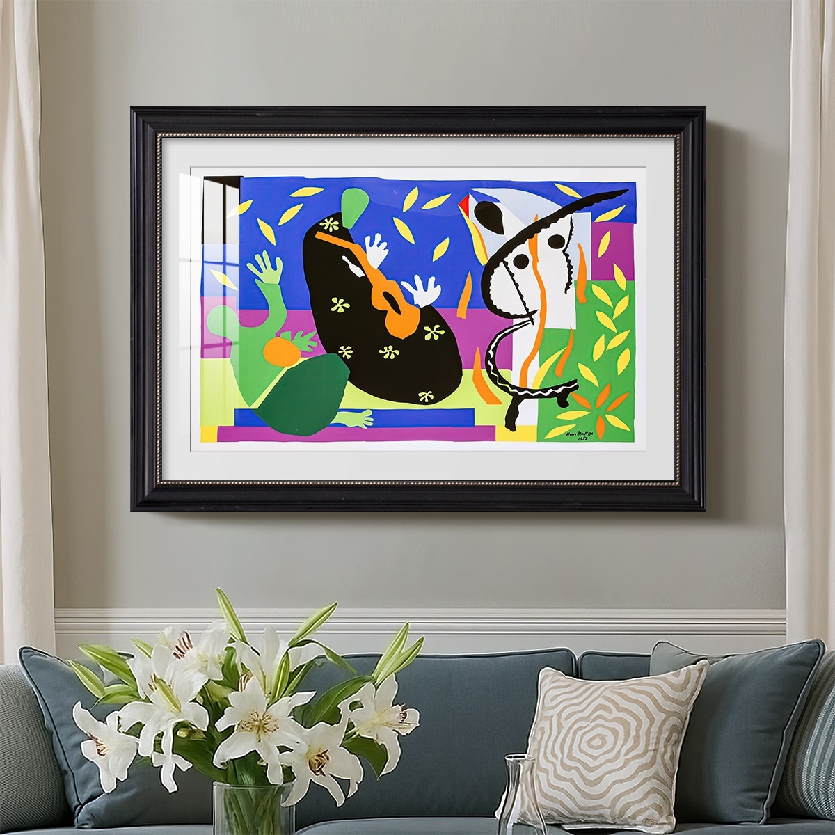 H. Matisse 1952 複製シルクスクリーンアート The Sorrows of the King 1952-Henri Matisse-Custom Framed Print