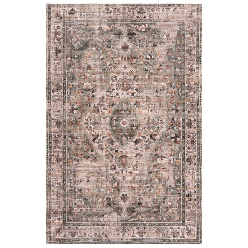 SAFAVIEH Handmade Saffron Hollie Jute & Chenille Rug - Natural/Green - 5' x 8'