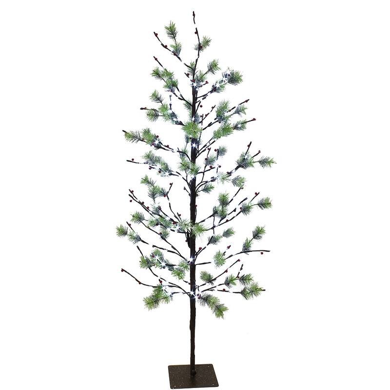 Puleo International 5 ft. Pre-Lit Artificial Christmas Twig Tree