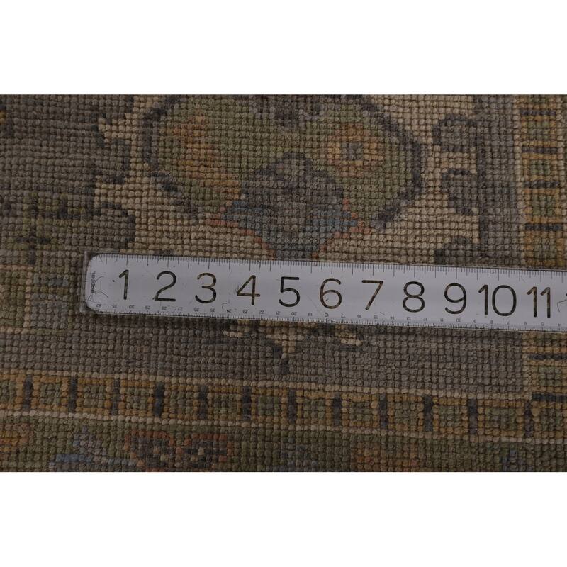 Light Blue Oushak Vegetable Dye Turkish Area Rug Handmade Wool Carpet - 8'5"x 9'11"