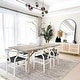 preview thumbnail 1 of 32, Farmhouse Dining Chairs Organic Round Arms Y-back Wood with Woven Black Seats For Kitchen Hotel Restaurants (Set of 2)