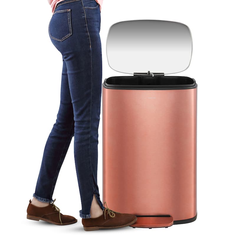 happimess 13-Gallon Trash Can with Soft-Close Lid and FREE Mini Trash Can