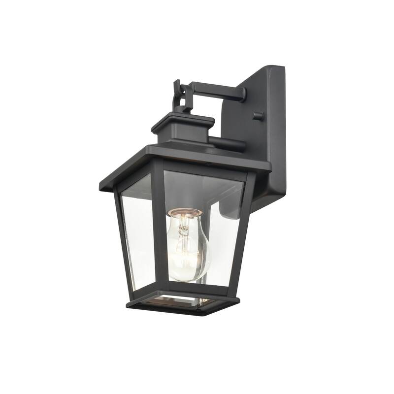 Millennium Lighting Bellmon 1 Light Outdoor Wall Sconce in Powder Coat Black with Clear Glass Shade