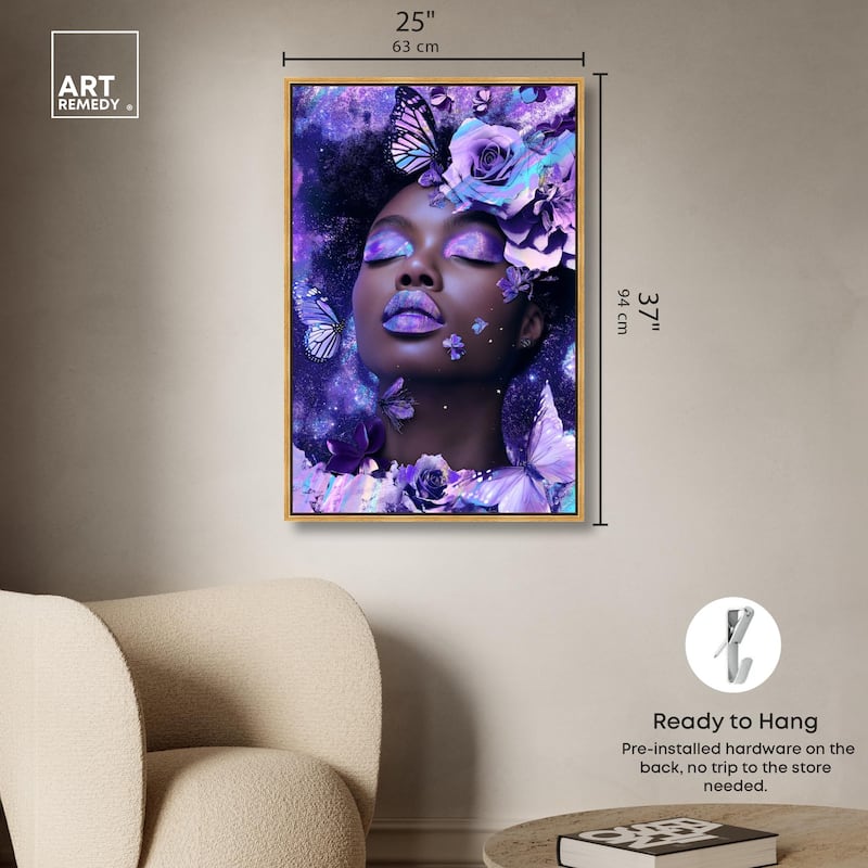 A Glistening Neon Woman Canvas by Art Remedy