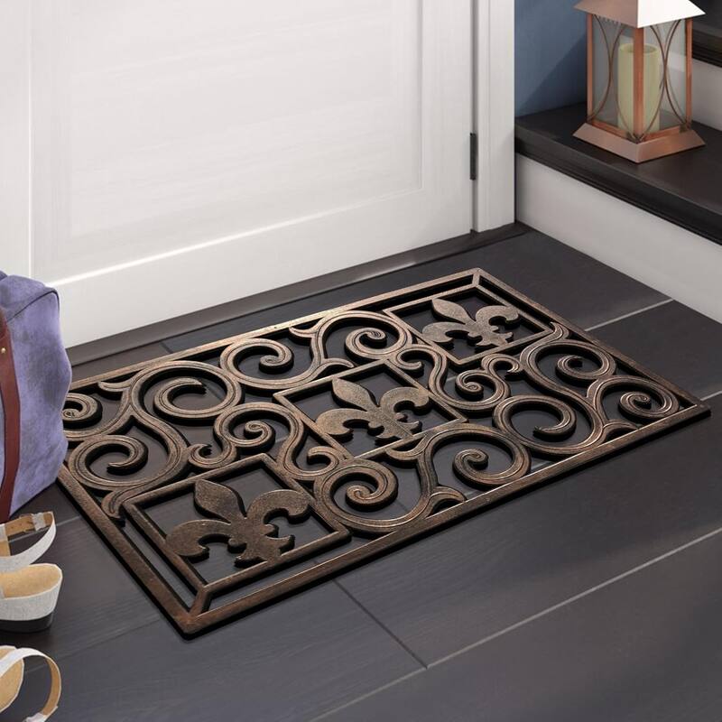 A1HC First Impression, Natural Rubber Doormat, Non-Slip, Durable, Heavy Duty Rubber Mat, 18"X30"