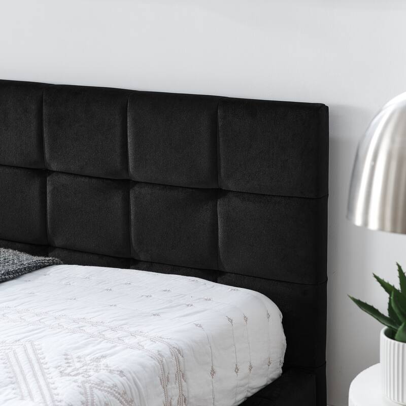 L-shaped Velvet Upholstered Daybed Tufted Sofa Bed with Soft Backrest Armrests - and Optional Corner Storage Day Bed
