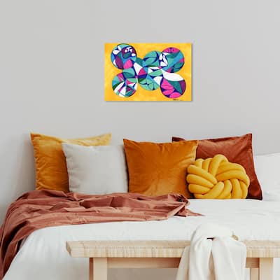 Wynwood Studio Abstract Manuel Roman - Round About Yellow and Mustard Modern & Contemporary Wall Art Canvas Print