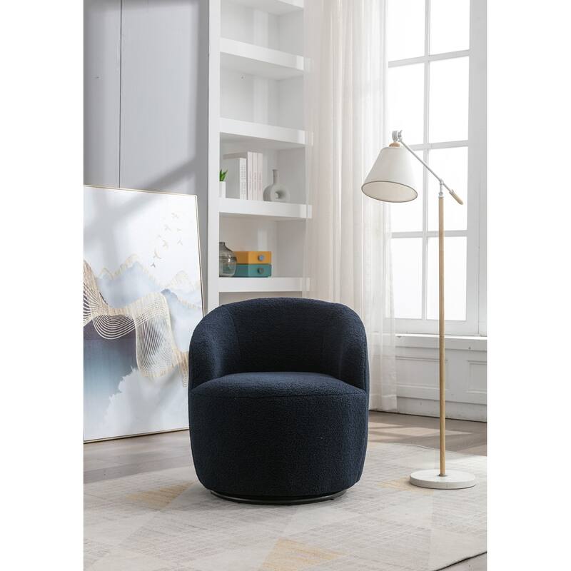 Teddy Fabric Swivel Accent Armchair Barrel Chair