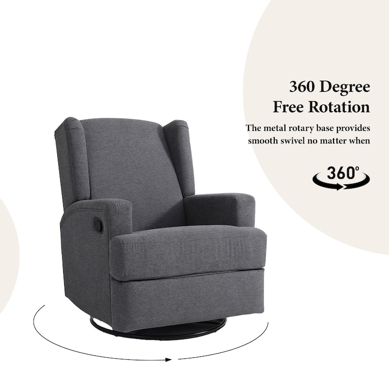 UIXE Upholstered Modern Swivel Glider Rocker Recliner