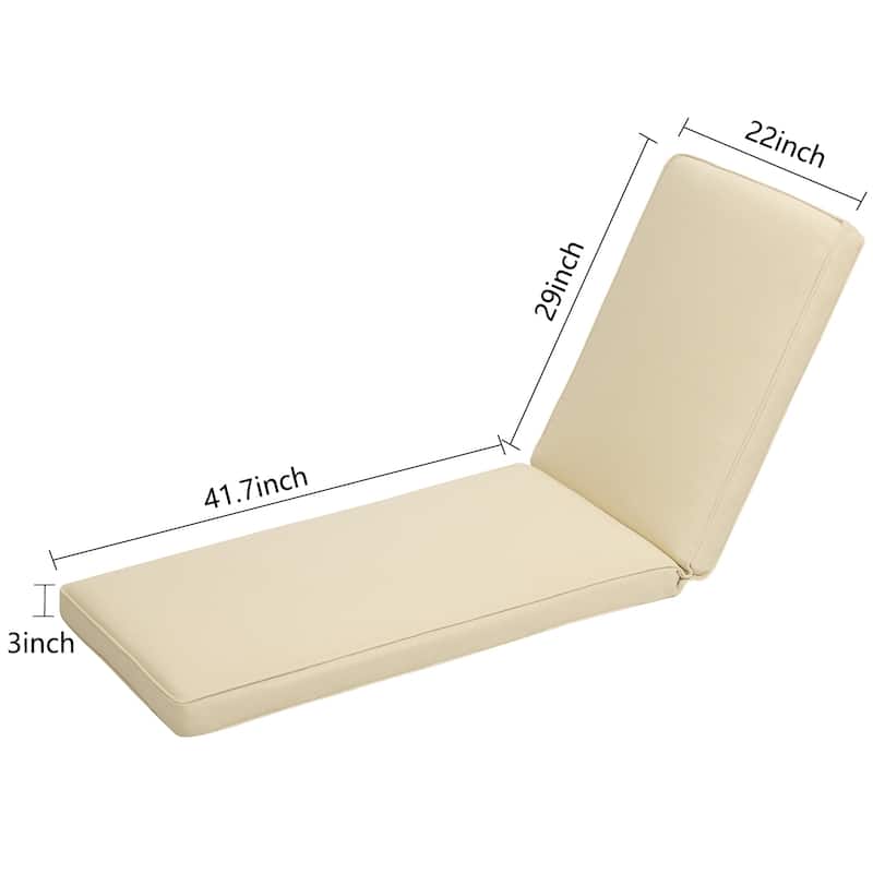 Aoodor Patio Chaise Lounger Cushions Set of 2, Olefin Fabric, Water-Resistant, 72x21x3 Inches(Only Cushions) - N/A
