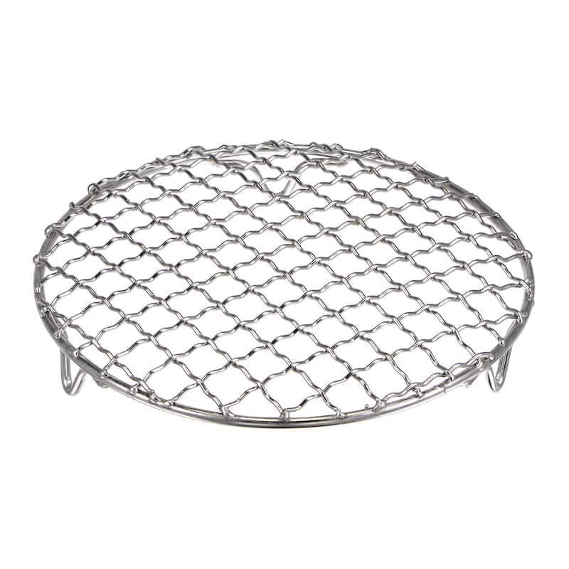 Round Cooking Rack 6.5-inch Stainless Steel Cross Wire Barbecue Grill with Legs
