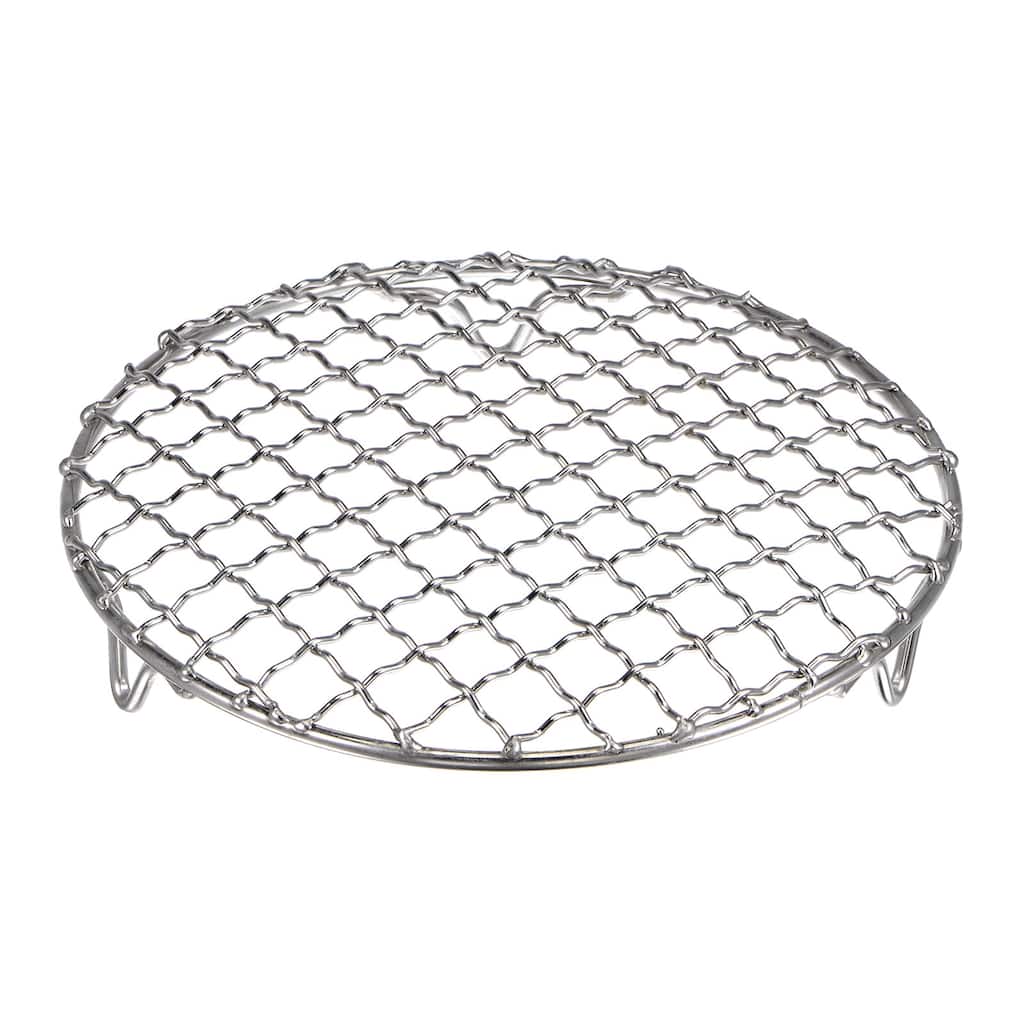 Round Cooking Rack 6.5-inch Stainless Steel Cross Wire Barbecue Grill with Legs