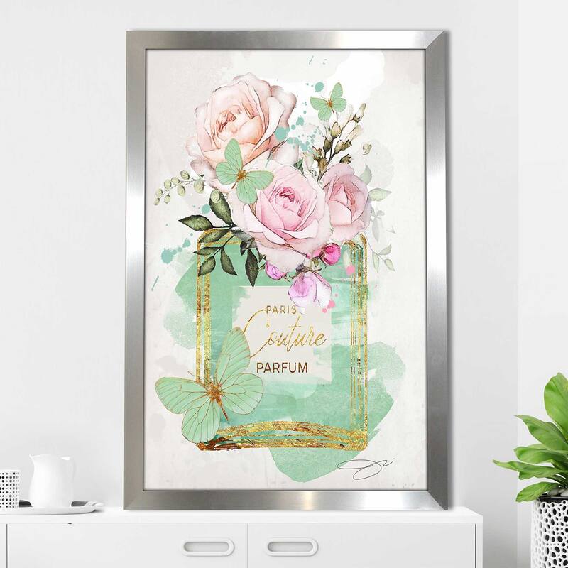 "Parfum, Flowers & Butterflies (Green 2)" by Jodi Print on Acrylic
