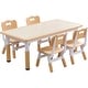 preview thumbnail 3 of 16, YUKOOL Kids Table and Chair Set - Adjustable Height, HDPE Material, Perfect for Ages 2-12 Brown