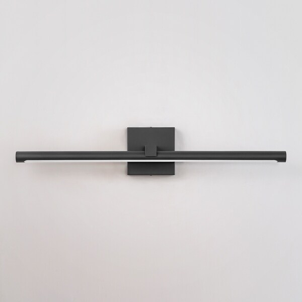 1 Light Modern Black Aluminum Linear Wall Light Strip Dimmable Integrated LED Bathroom Vanity Light On Sale Bed Bath Beyond 39718473