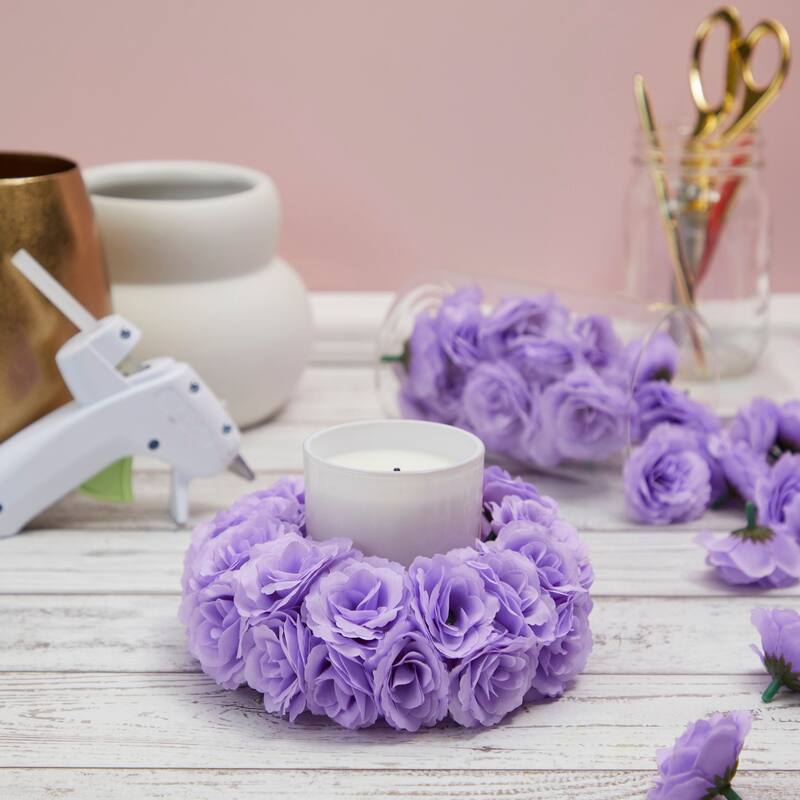 Mini Lavender Silk Artificial Flower Heads for Crafts, Decorations (2 In, 75 Pack)