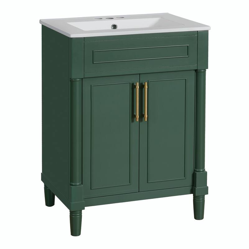 24" Bathroom Vanity with Integrated Ceramic Sink