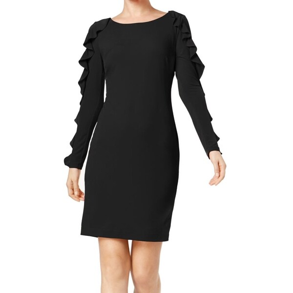 calvin klein ruffle sleeve sheath dress
