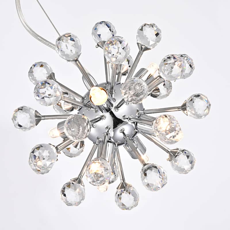 Clara Mini Pendant 6-light Sputnik Clear Crystal Balls Pendant Chandelier