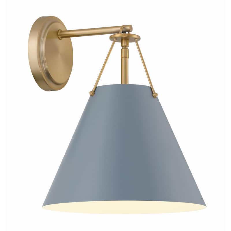 Xavier 1 Light Vibrant Gold and Blue Sconce - 10"W x 12.5"H x 10.5"D
